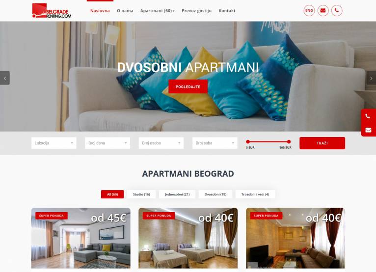 Portfolio project preview: Belgrade Renting