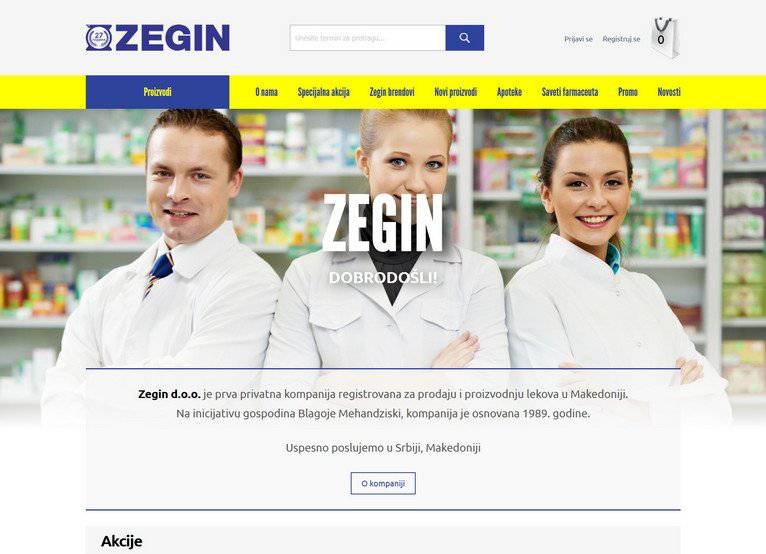 Portfolio prikaz projekta: Zegin apoteka